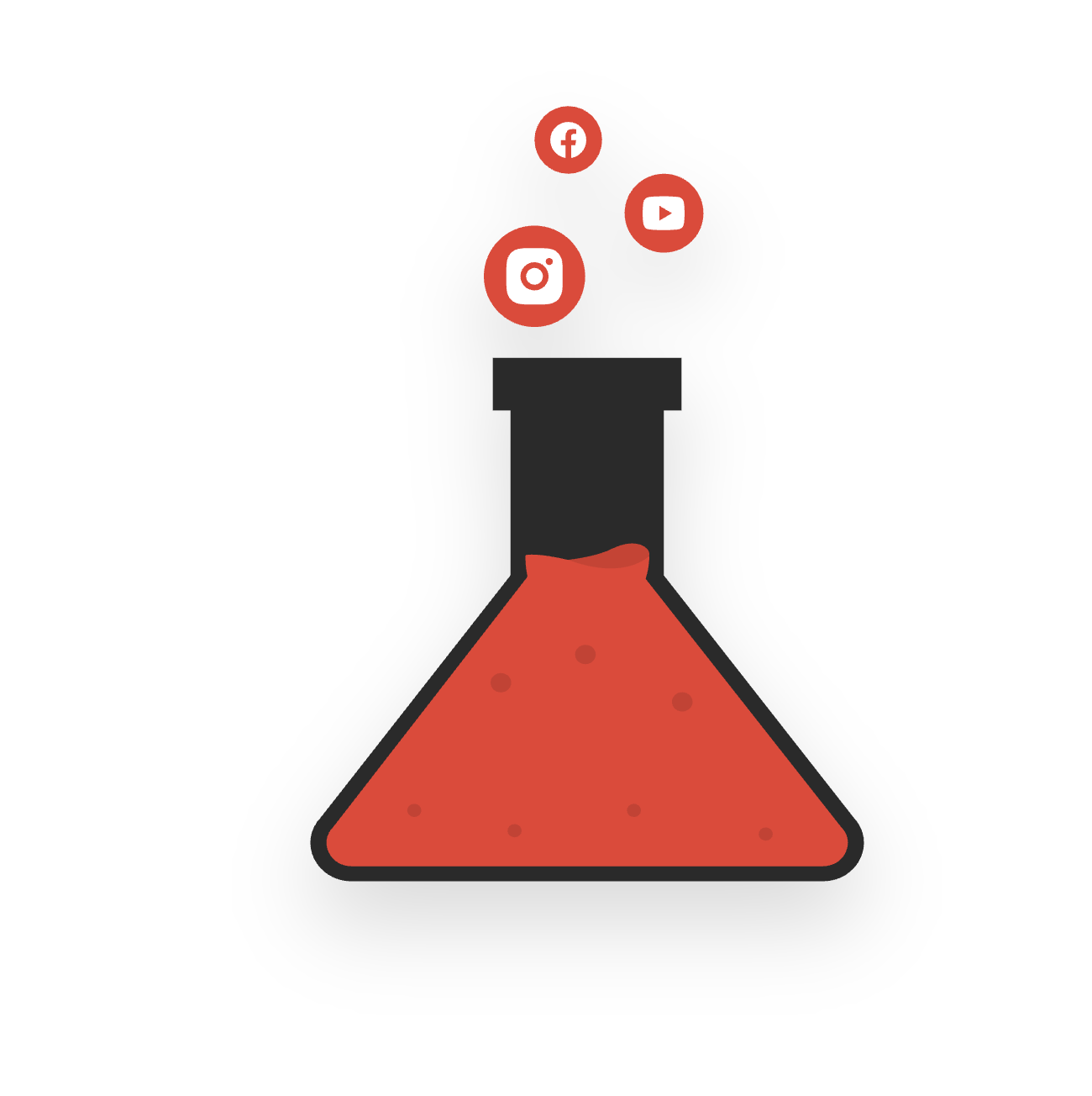 The Media Lab red beaker surrounded by energy rings, representing human creativity and AI